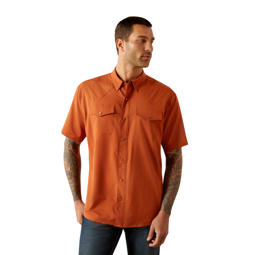 Ariat Men's Western Venttek Classic Orange Shirt