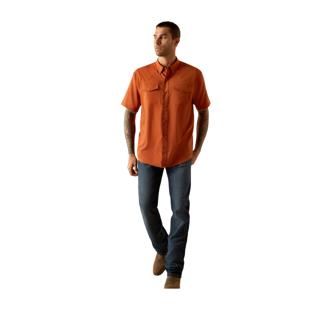 Ariat Men's Western Venttek Classic Orange Shirt