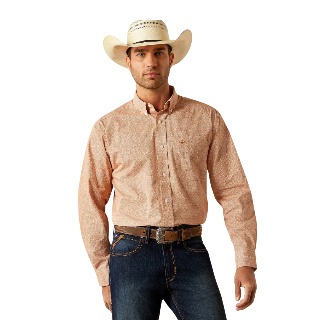 Ariat Men's Wrinkle Free Brysen Orange Shirt
