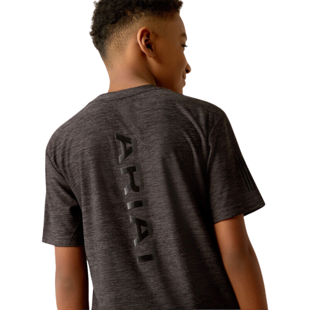 Ariat Youth Boy's Gradient Charger Black Heather Tee Shirt