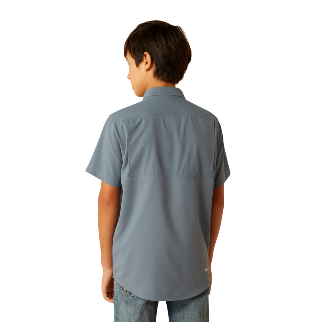 Ariat Youth Boy's Venttek Outbound Newsboy Blue Shirt