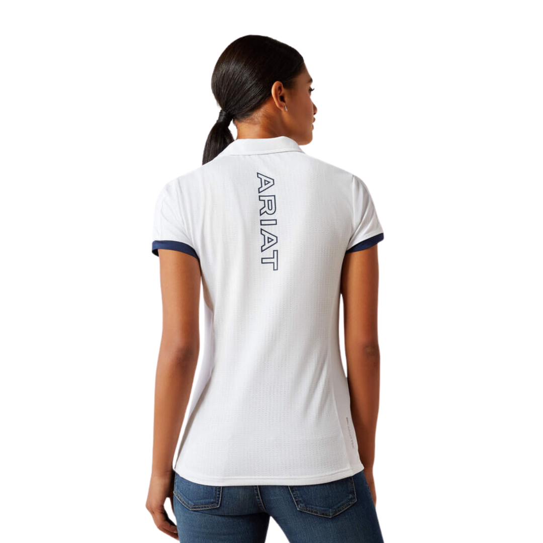 Ariat Women's Bandera Team Zip Polo White Shirt