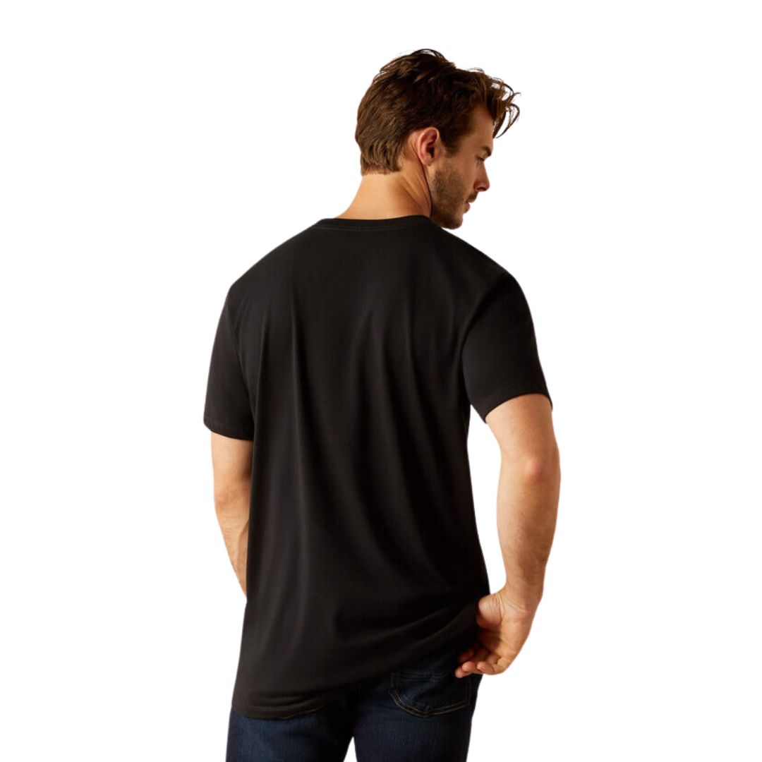 Ariat Men's Vertical Logo Black Ebony Tee Shirt