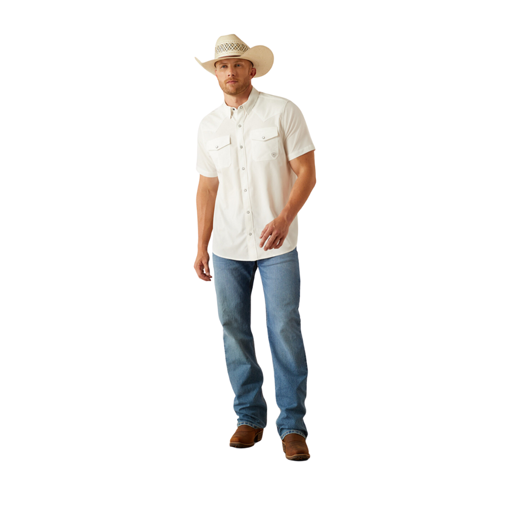 Ariat Men's Venttek Western Fitted White Shirt