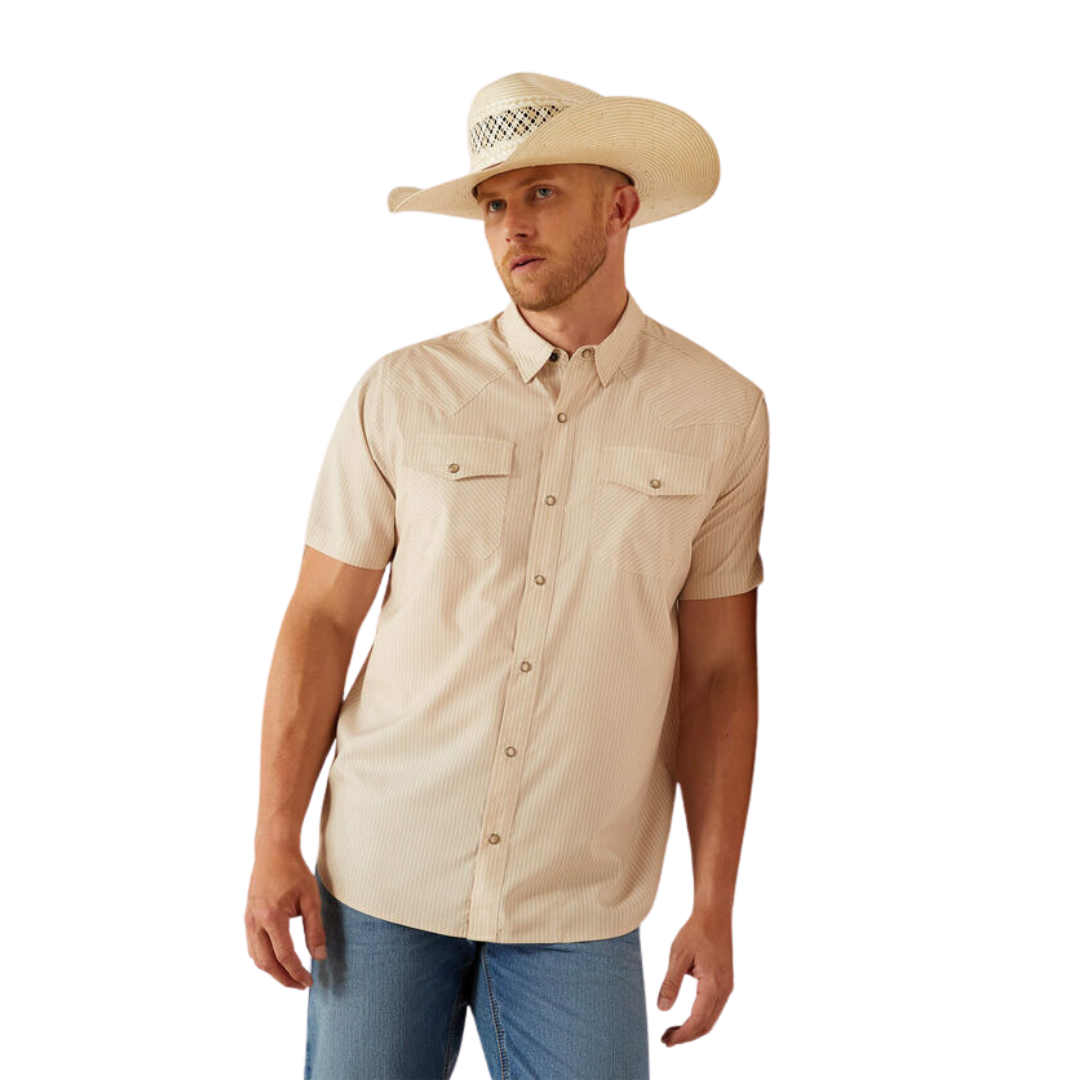 Ariat Men's Venttek Western Fitted Tan Shirt