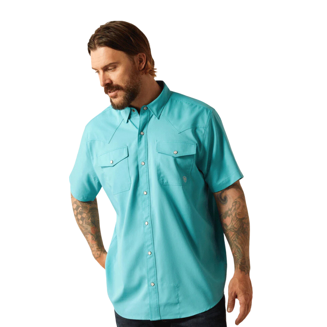 Ariat Men's Venttek Western Fitted Maui Blue Shirt