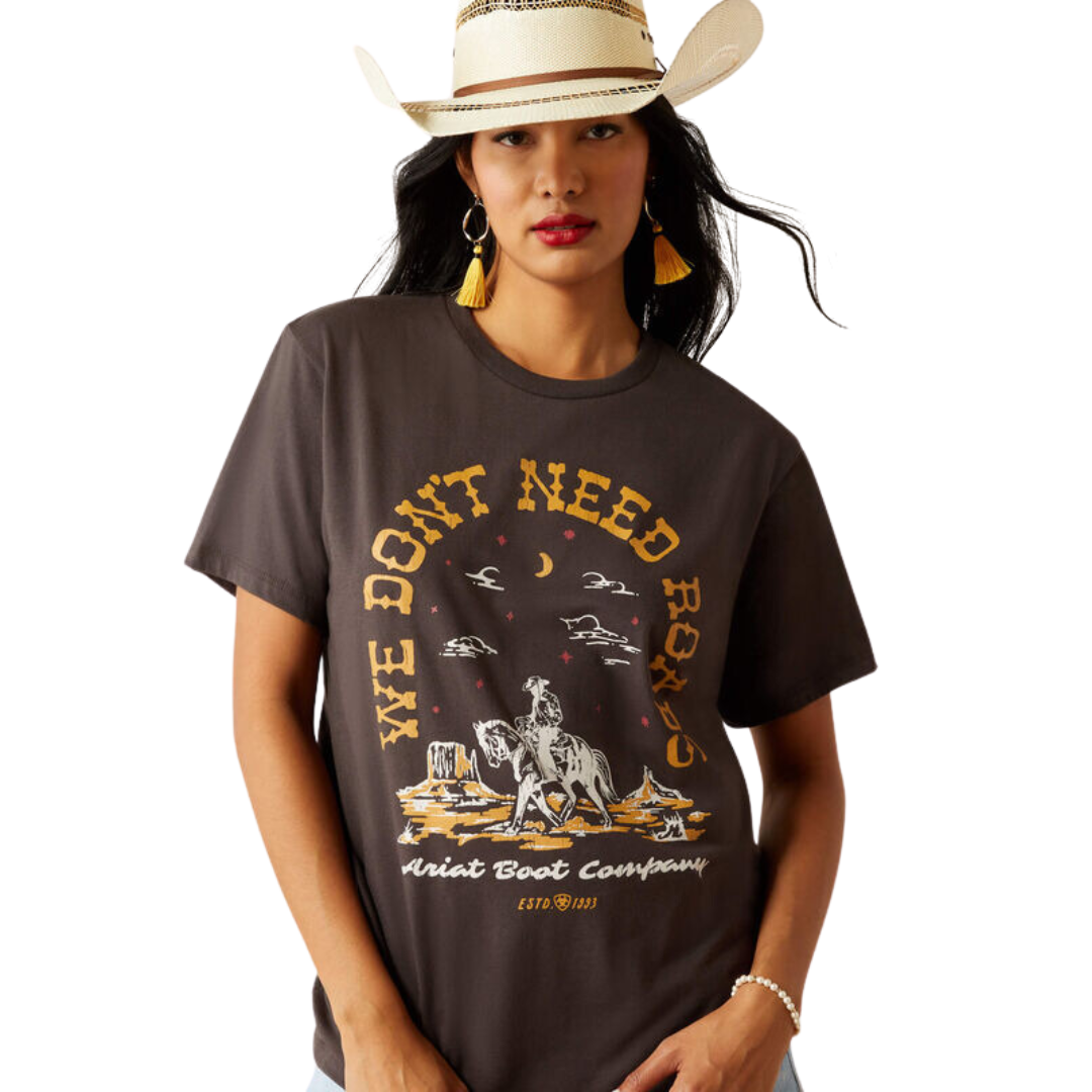Ariat Women's No Roads Vintage Black Tee Shirt