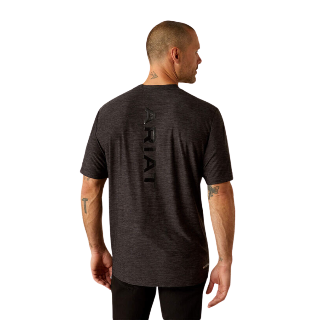 Ariat Men's Vertical Gradient Charger Black Heather Tee Shirt