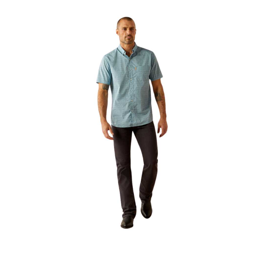 Ariat Men's Monte Modern Fit Aqua Shirt