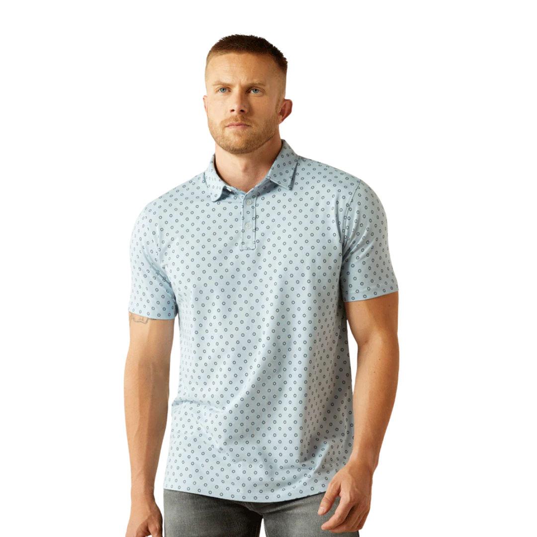 Ariat Men's Retro Polo Cashmere Blue Shirt