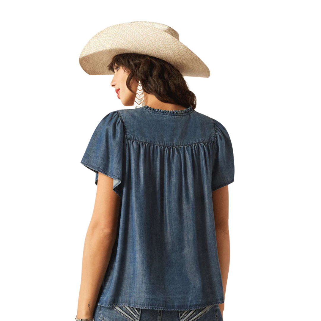 Ariat Women's Emma Medium Blue Top Shirt