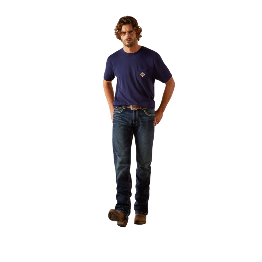 Ariat Men's Southwest Pocket Classic Blue Tee Shirt