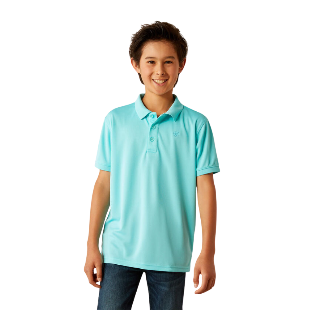 Ariat Youth Boy's Tek Polo Blue Radiance Shirt