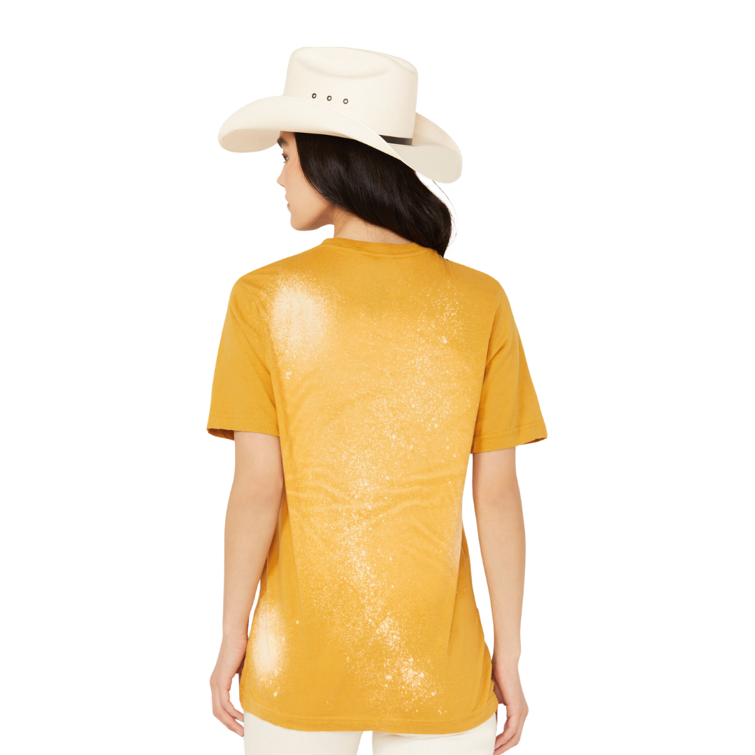 Bohemian Women's Graphic Texas Chica Mustard Yellow Tee Shirt
