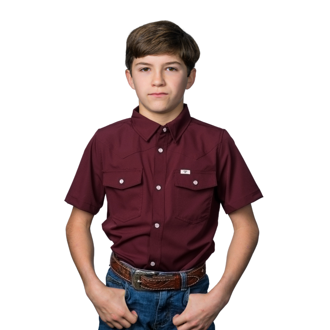 Ferrell Youth Boy's Short Sleeve Maroon Shirt