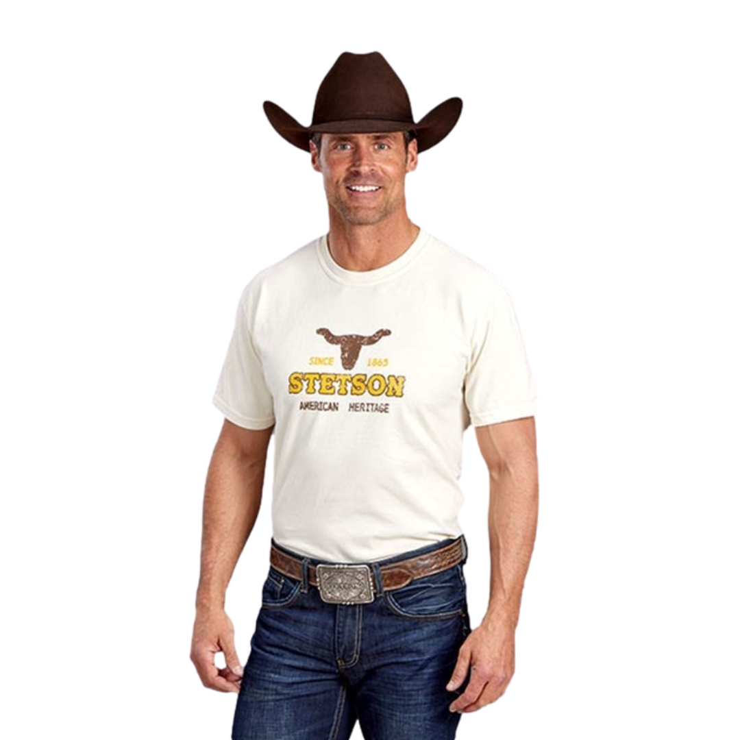 Stetson Men's American Heritage White Tee Shirt