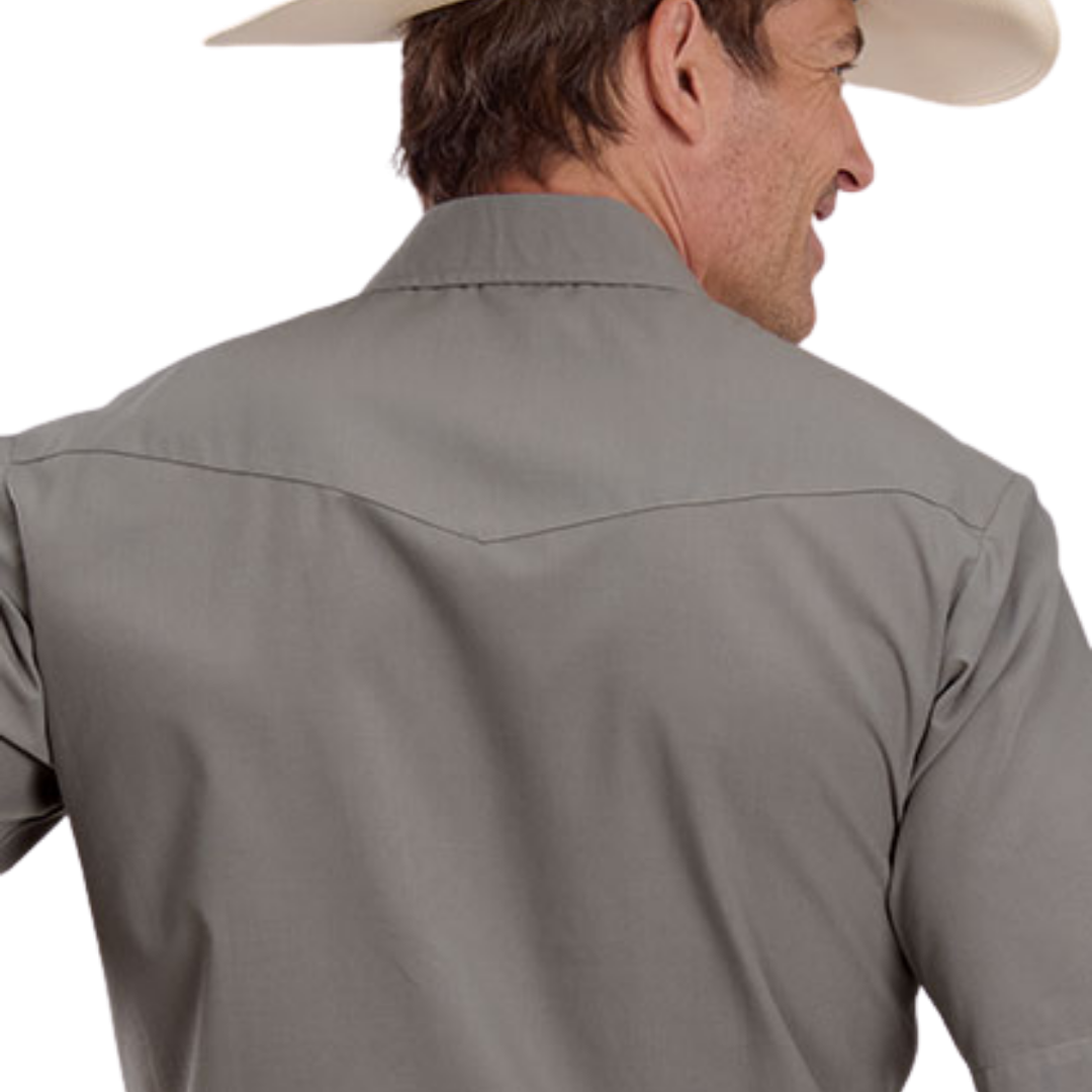 Roper Men's Solid Broadcloth Grey Shirt