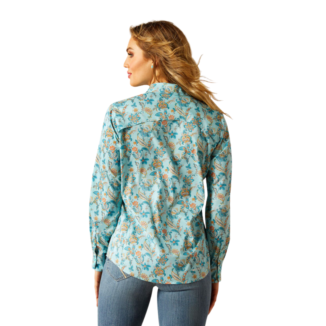 Ariat Women's VentTEK Stretch Blue Paisley Floral Shirt