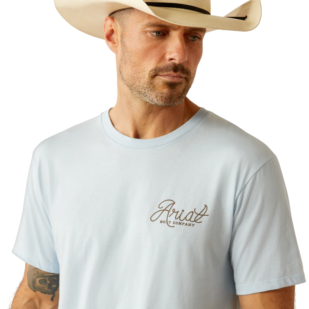 Ariat Men's Cactus Roper Sky Blue Tee Shirt