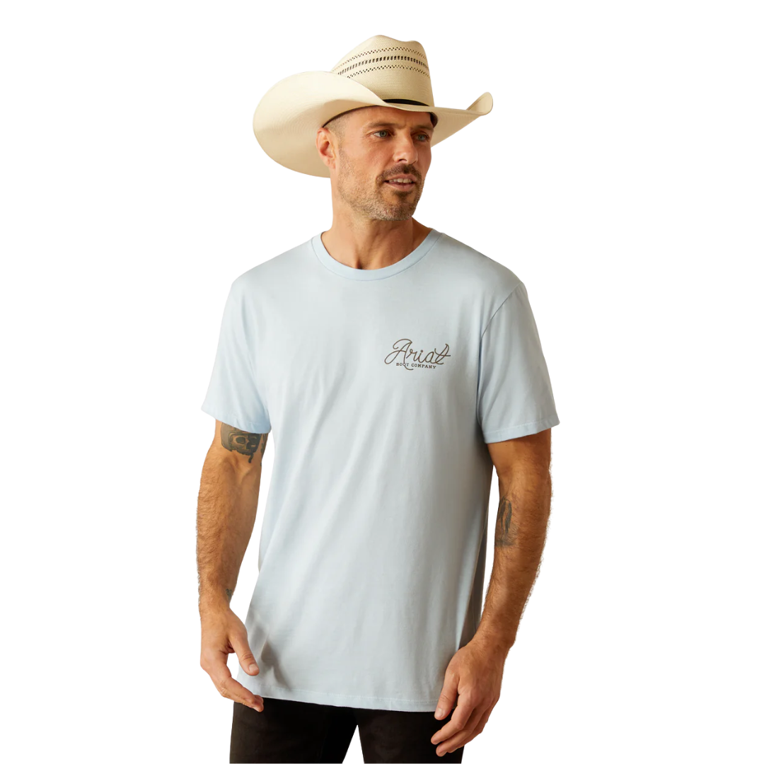 Ariat Men's Cactus Roper Sky Blue Tee Shirt