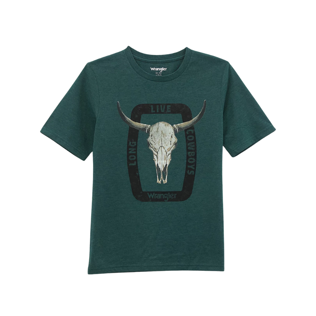 Wrangler Youth Boy's Graphic Sea Moss Heather Tee Shirt