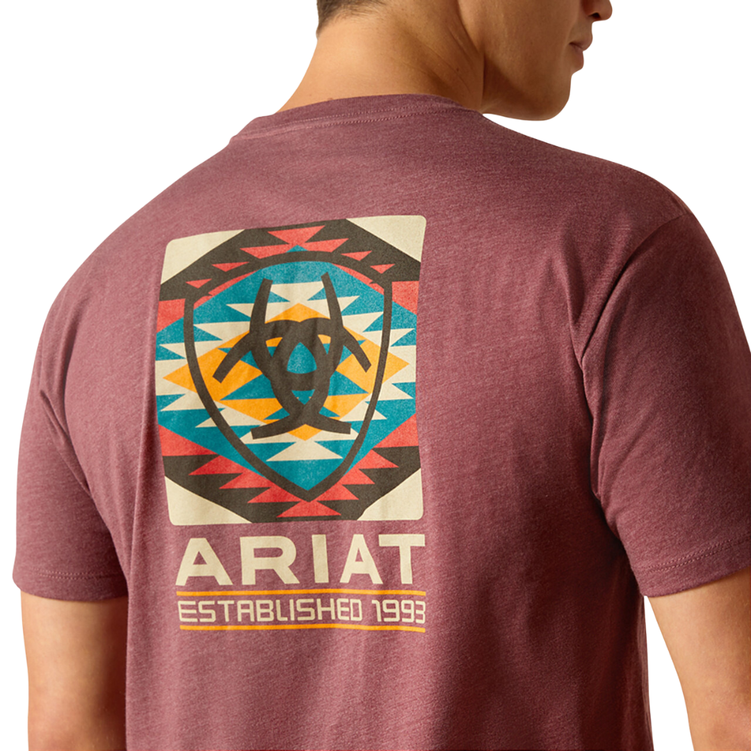 Ariat Men's Serape Burgundy Tee Shirt