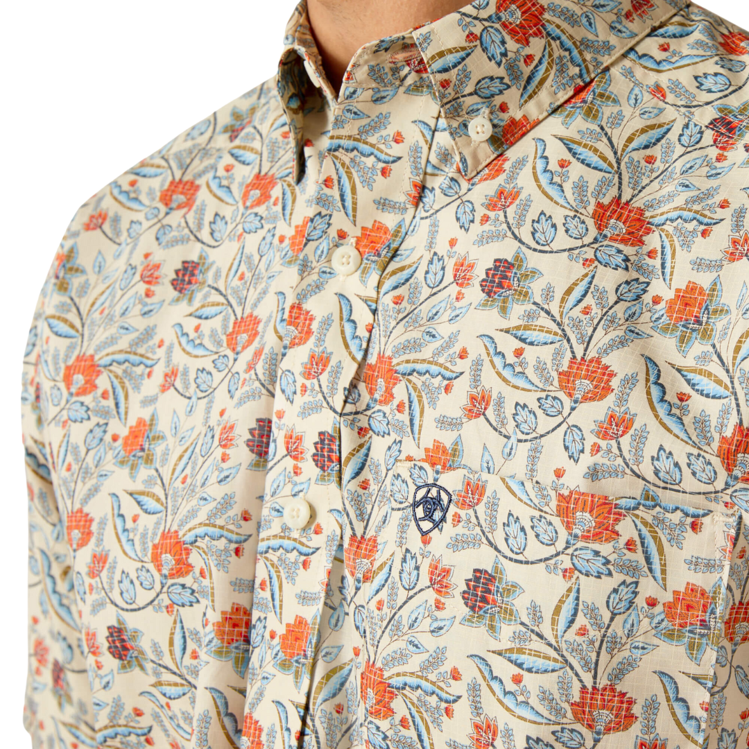 Ariat Men's Ruben Classic Fit Khaki Shirt
