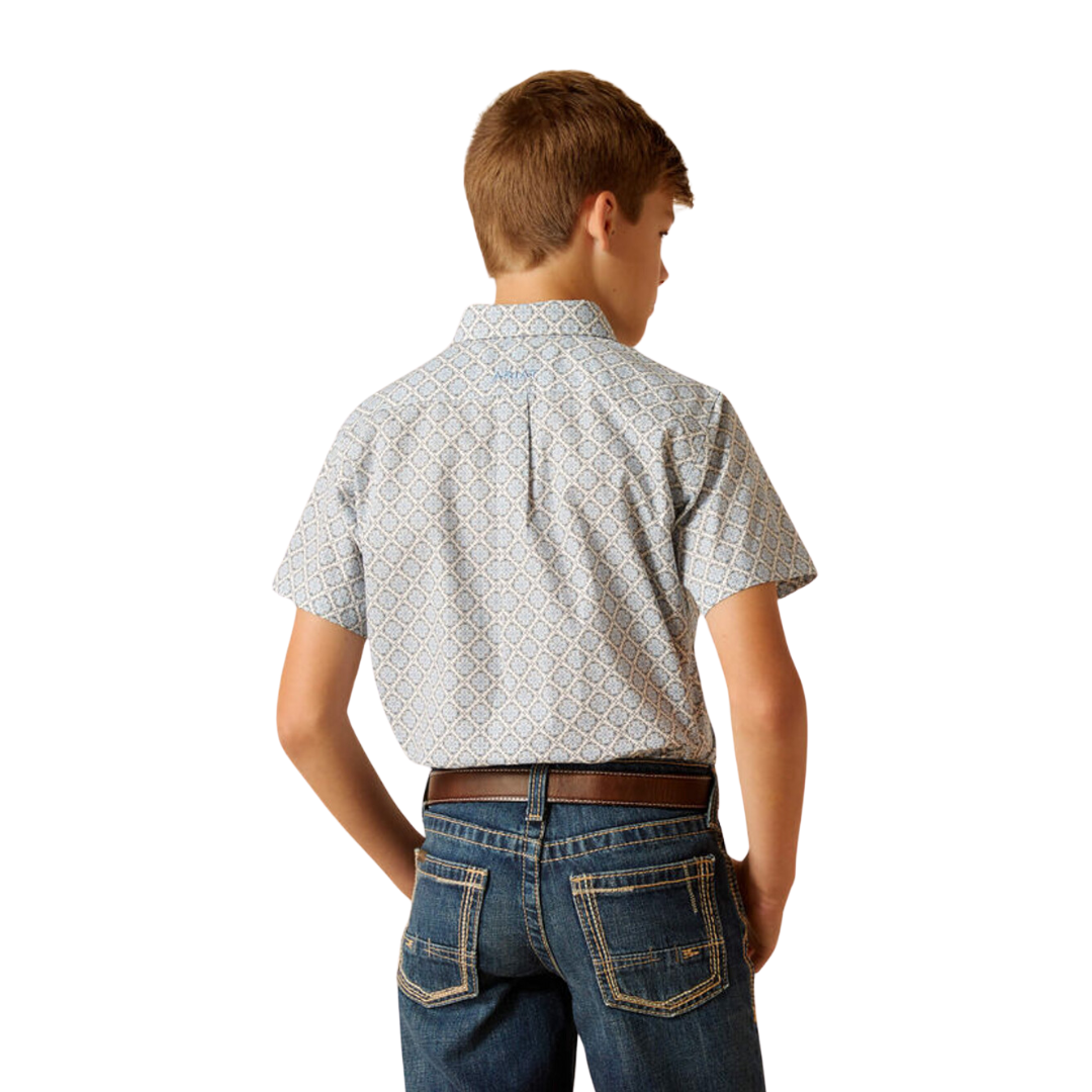 Ariat Youth Boy's Jett Classic Ceramic Teal Shirt