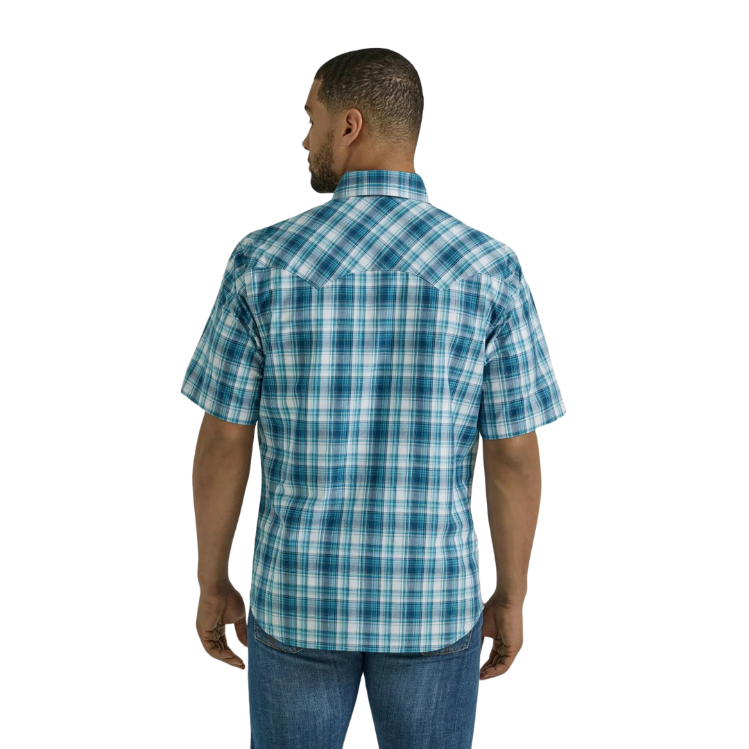 Wrangler Men's Retro Plaid Turquoise Shirt