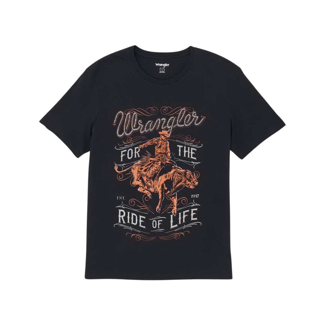 Wrangler Men's Graphic Jet Black Tee Shirt