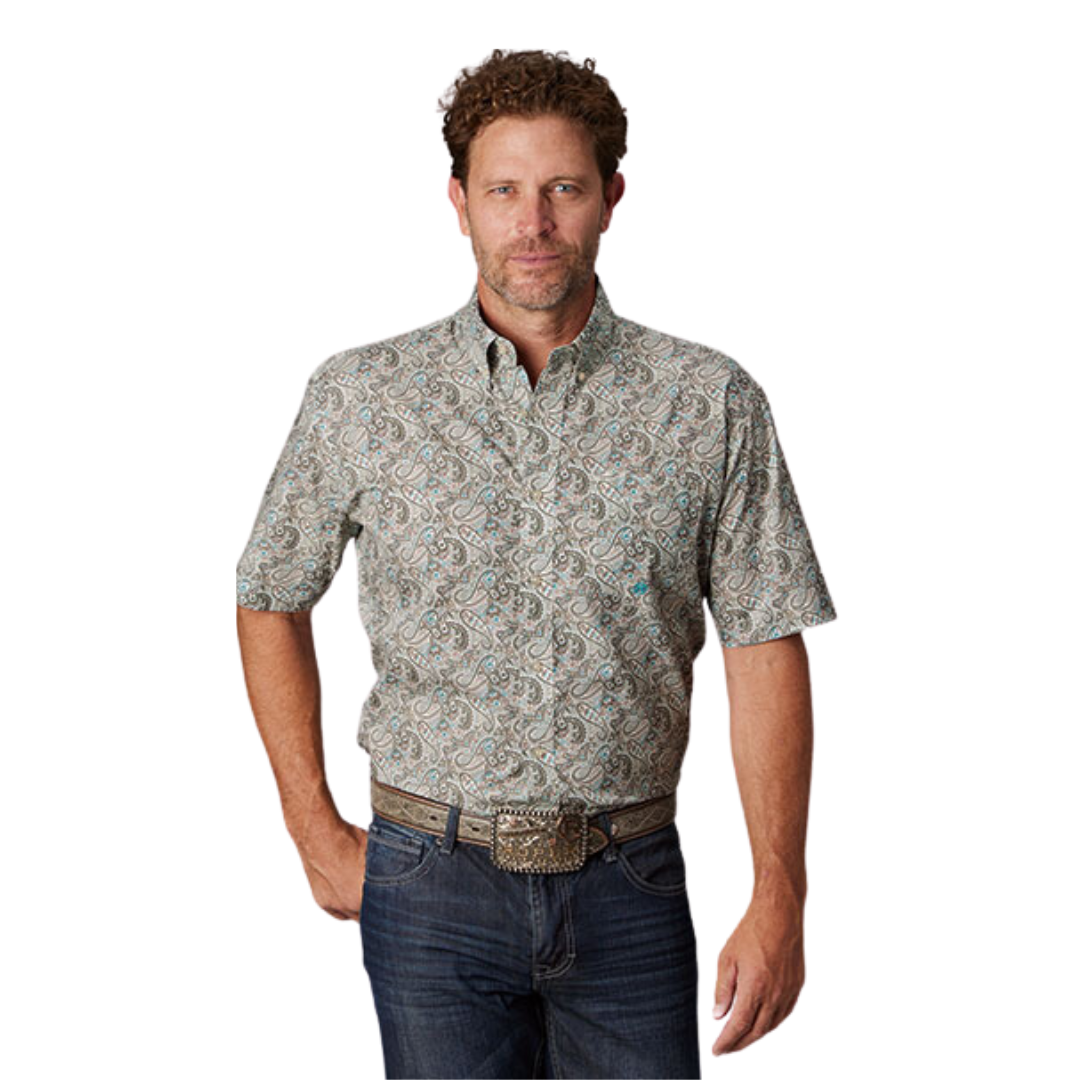 Roper Men's Sand Dune Paisley Khaki Shirt