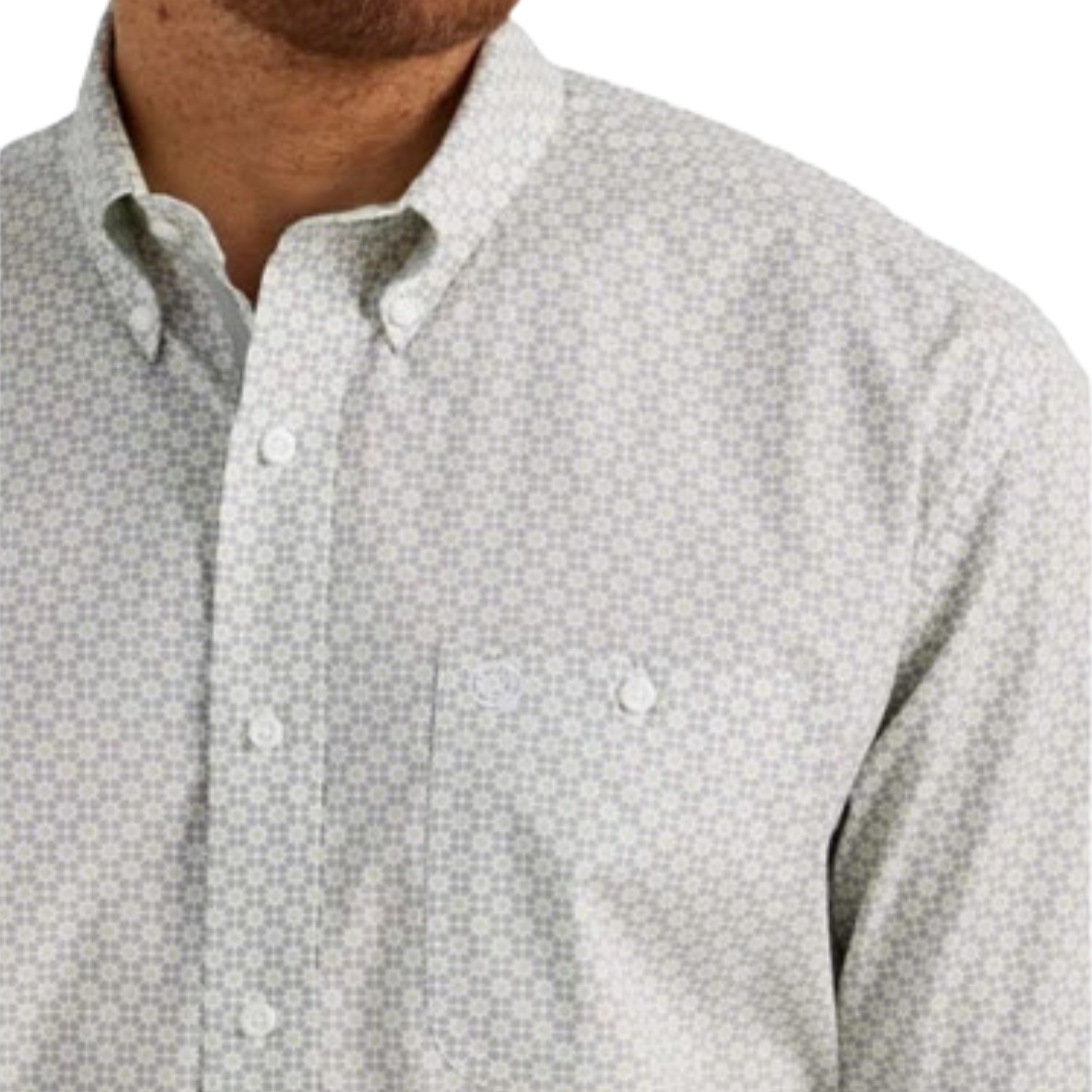 Wrangler Men's George Strait Button Up Grey Shirt