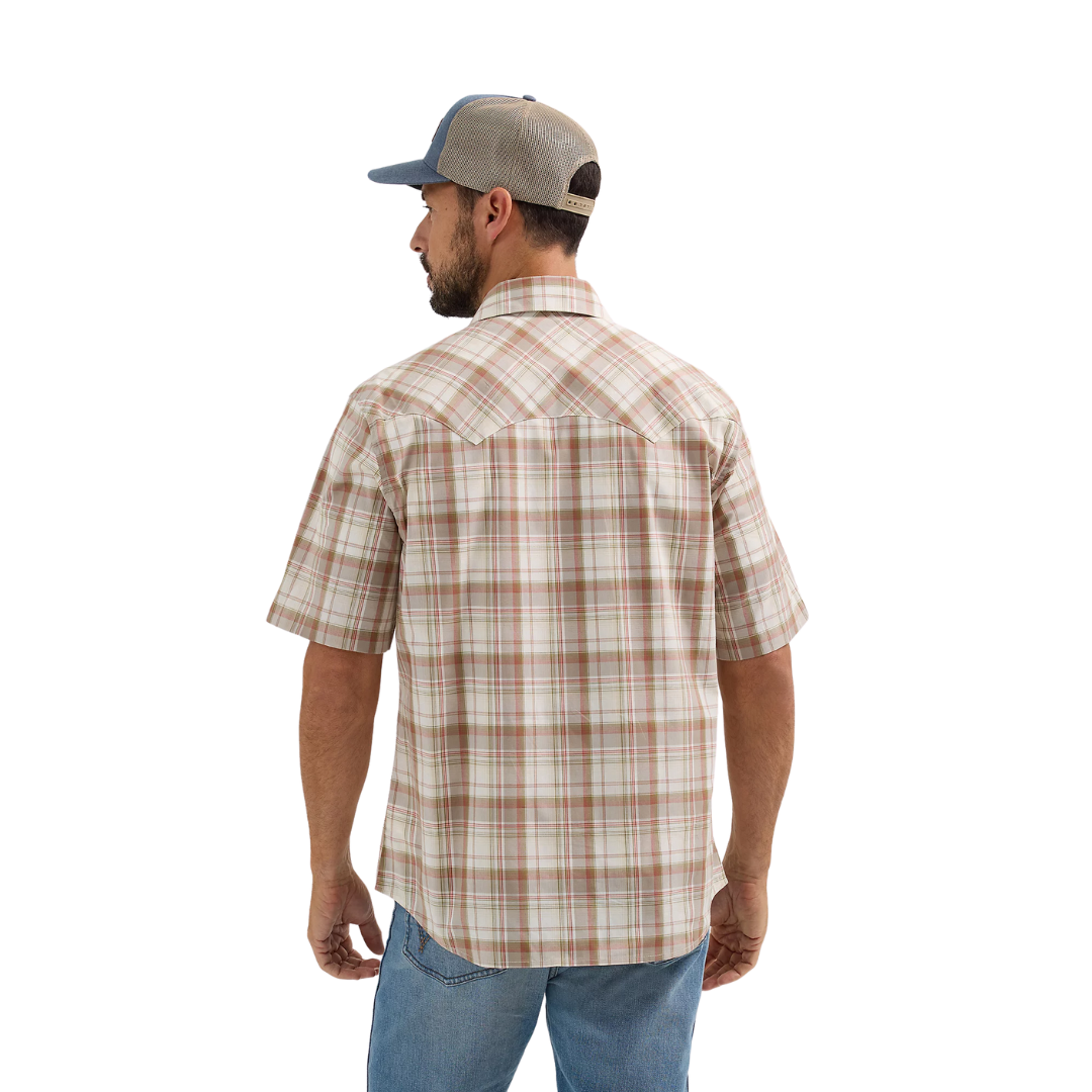Wrangler Men's Retro Sawtooth Pocket Wheat Brown Shirt