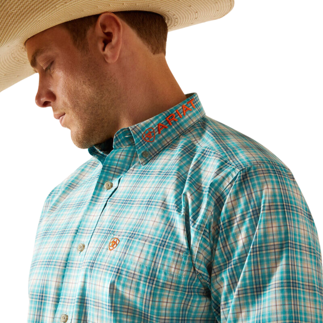 Ariat Men's Pro Series Team Vincent Classic Fit Turquiose Shirt