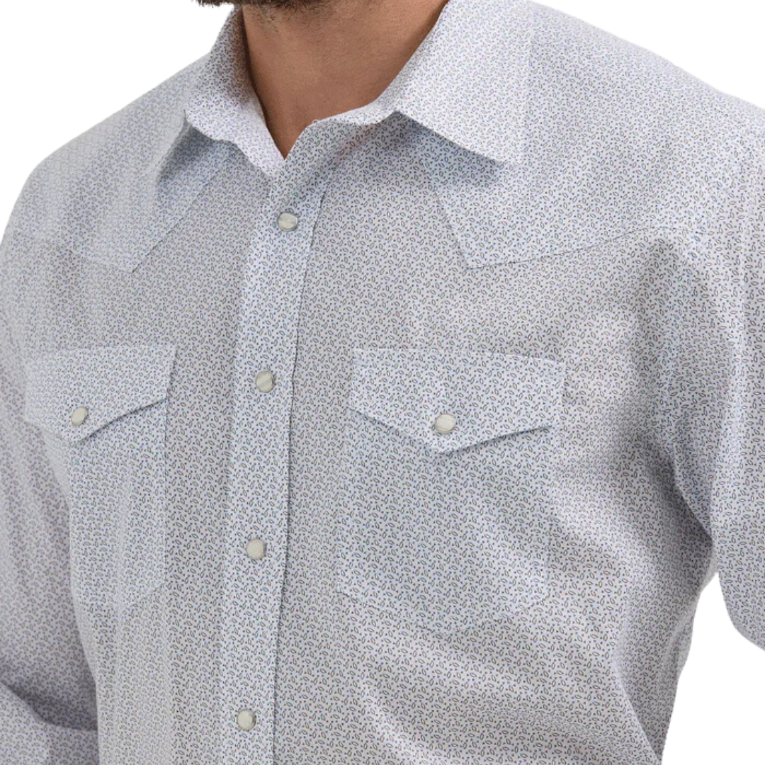 Wrangler Men's 20X Feather Print White Shirt