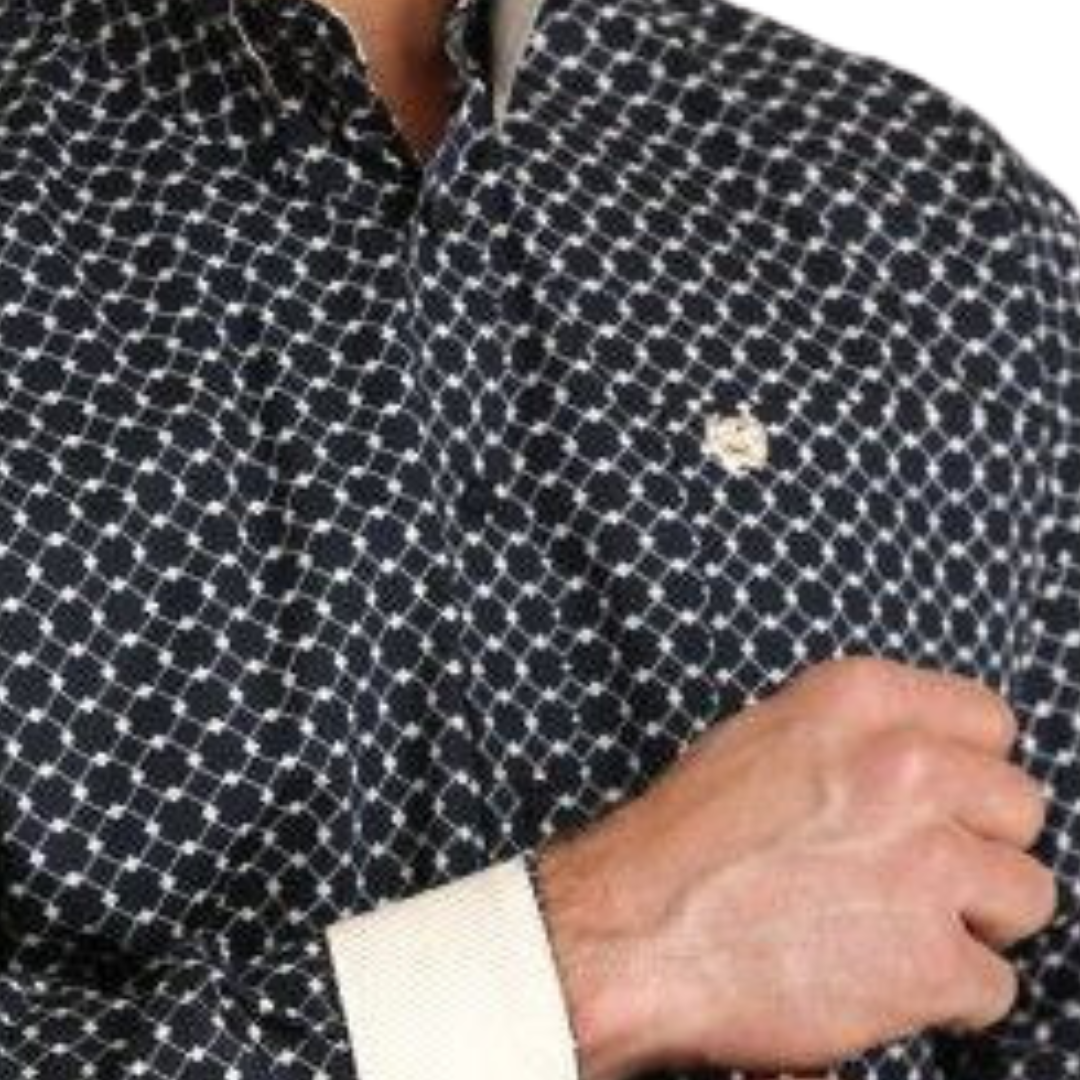 Cinch Men's Diamond Print Navy Shirt