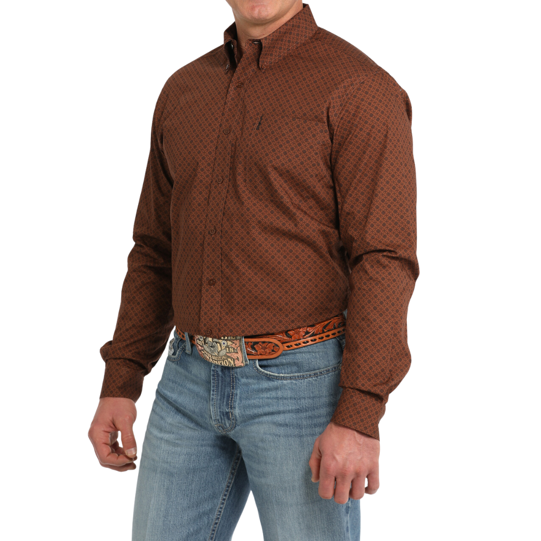 Cinch Men's Modern Fit Brown Shirt