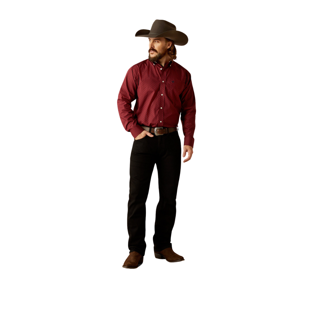 Ariat Men's Issac Dark Red Shirt