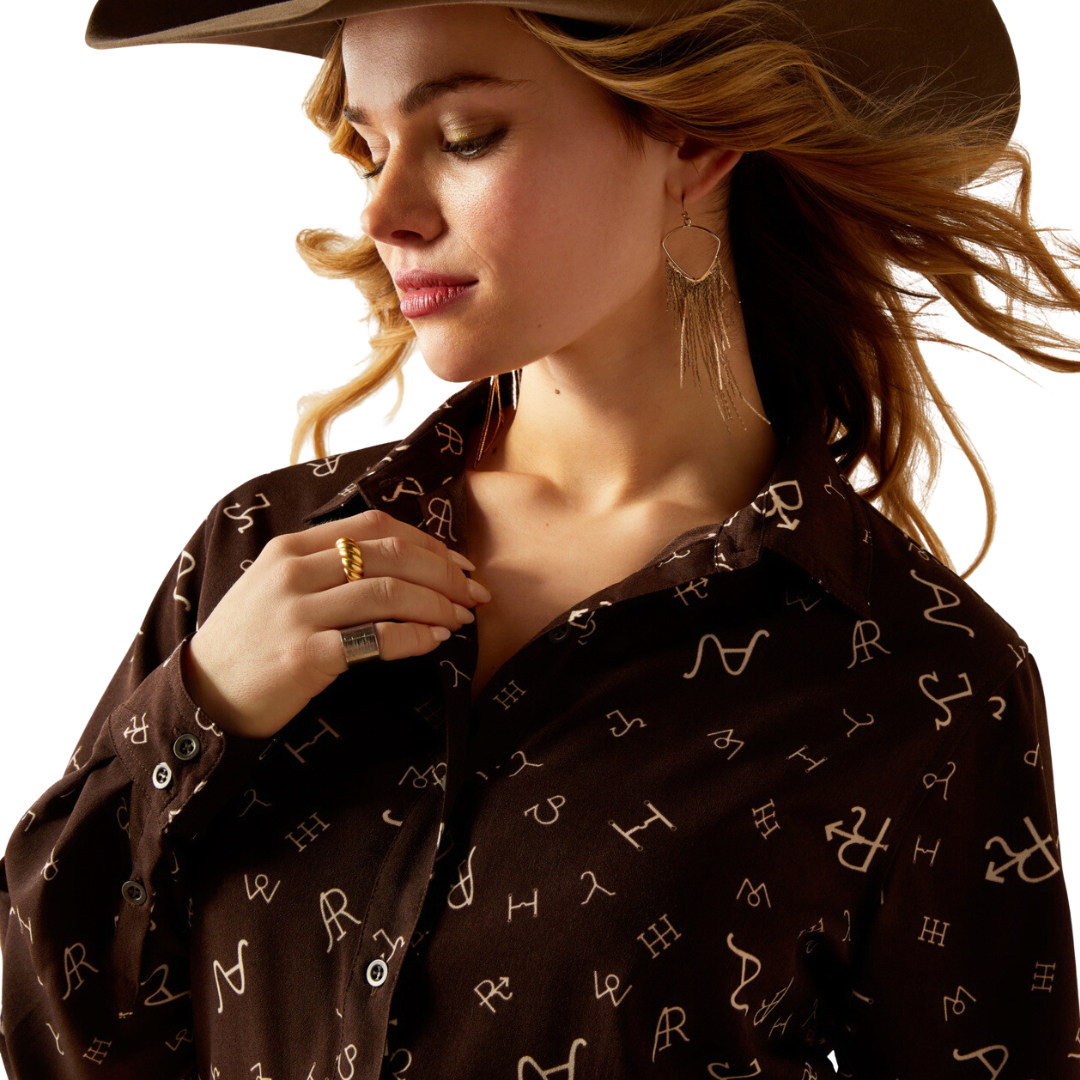 Ariat Women's Homestyle Mole Ranch Brand Print Shirt