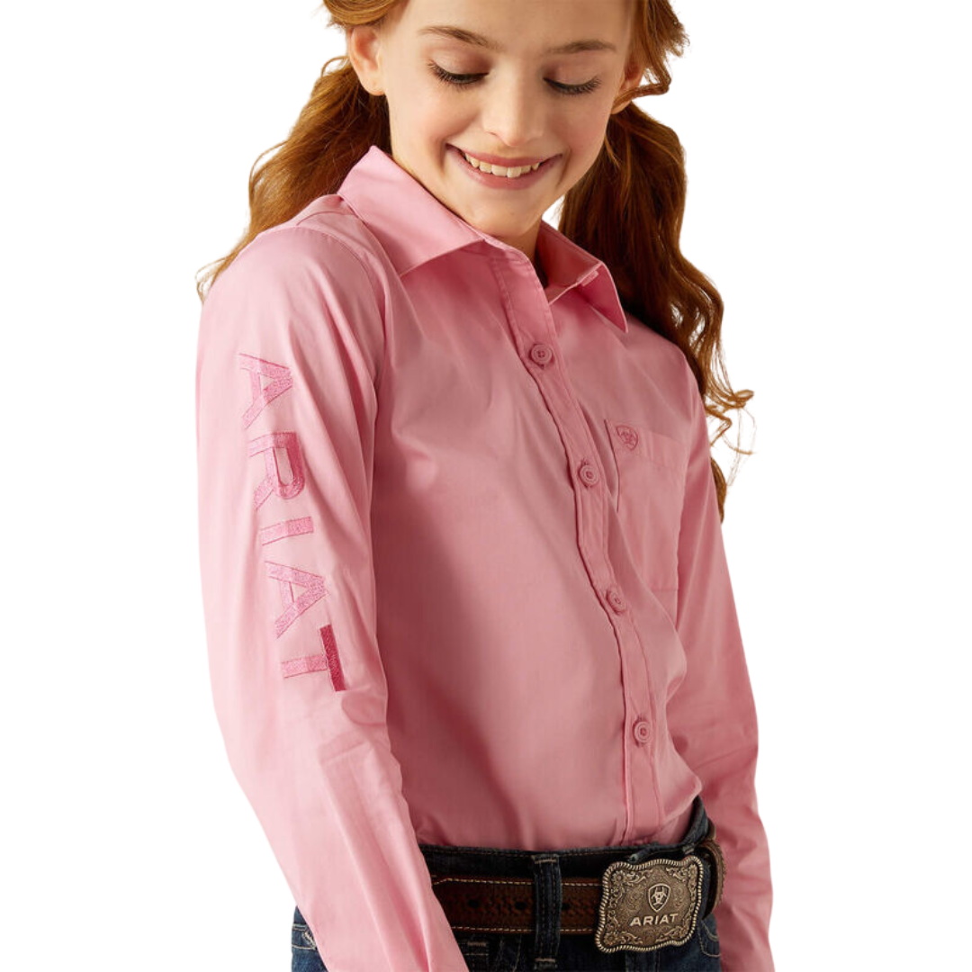 Ariat Youth Girl's Team Kirby Prism Pink Shirt