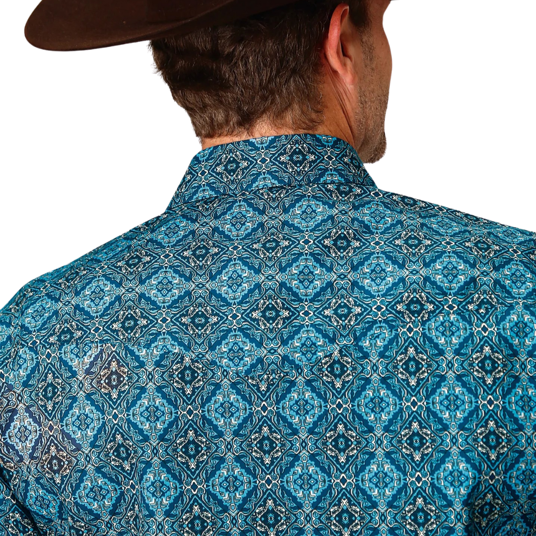 Roper Men's Gothic Medallion Blue Shirt