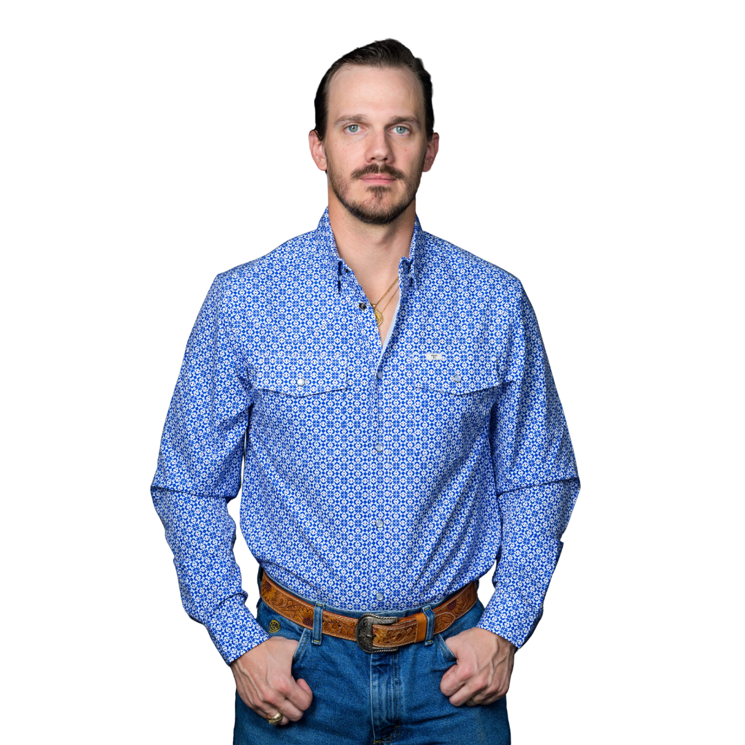Ferrell Men's The Chase Snap Blue Shirt