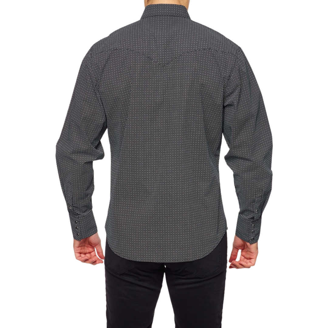 Avalon Men's Western Pearl Snap Print Shirt