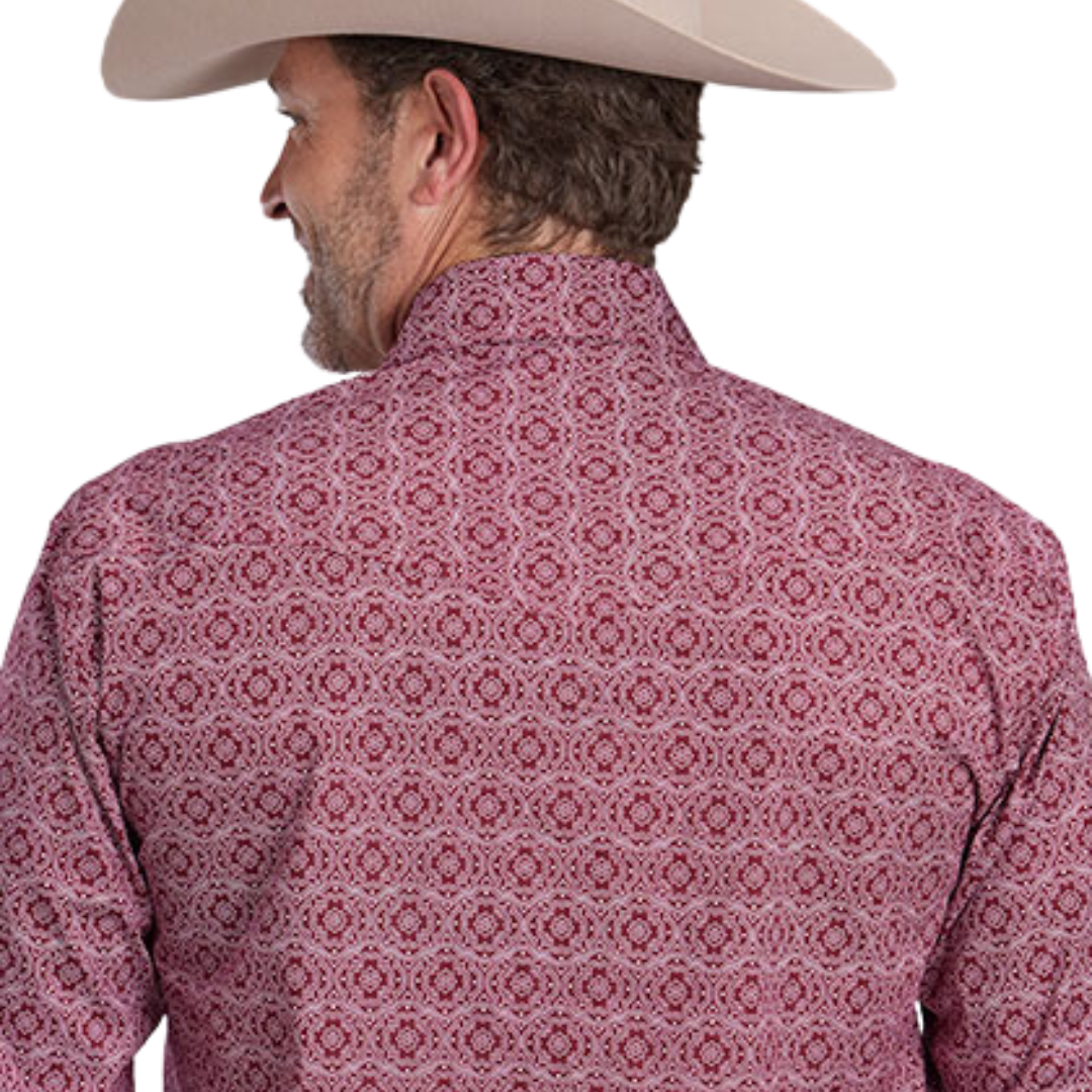 Roper Men's Stretch Medallion Red Shirt
