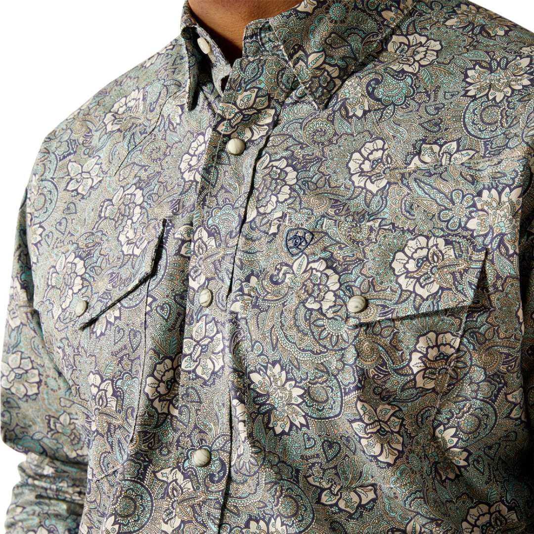 Ariat Men's Rocky Classic Fit Snap Khaki Shirt