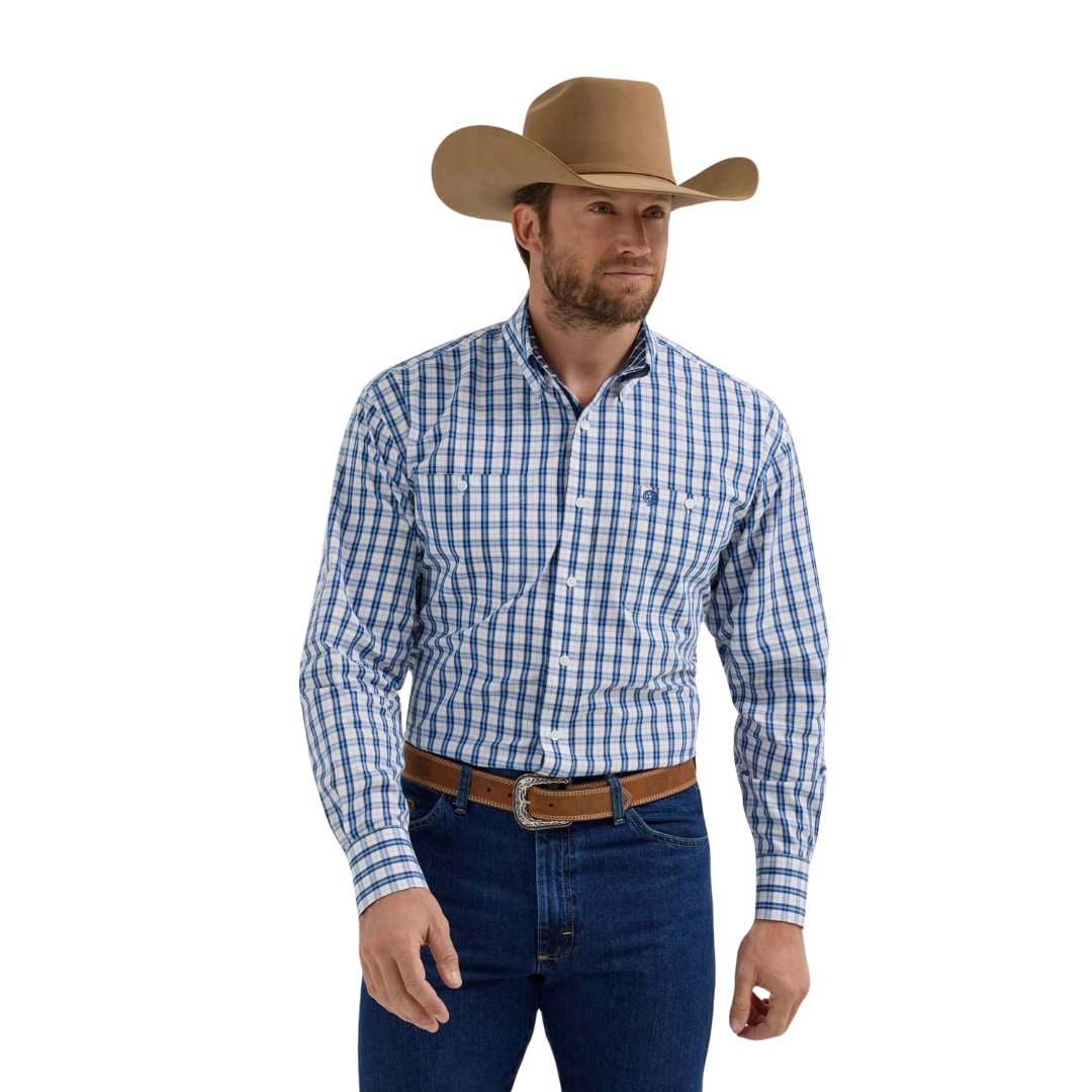 Wrangler Men's George Strait Blue Shirt