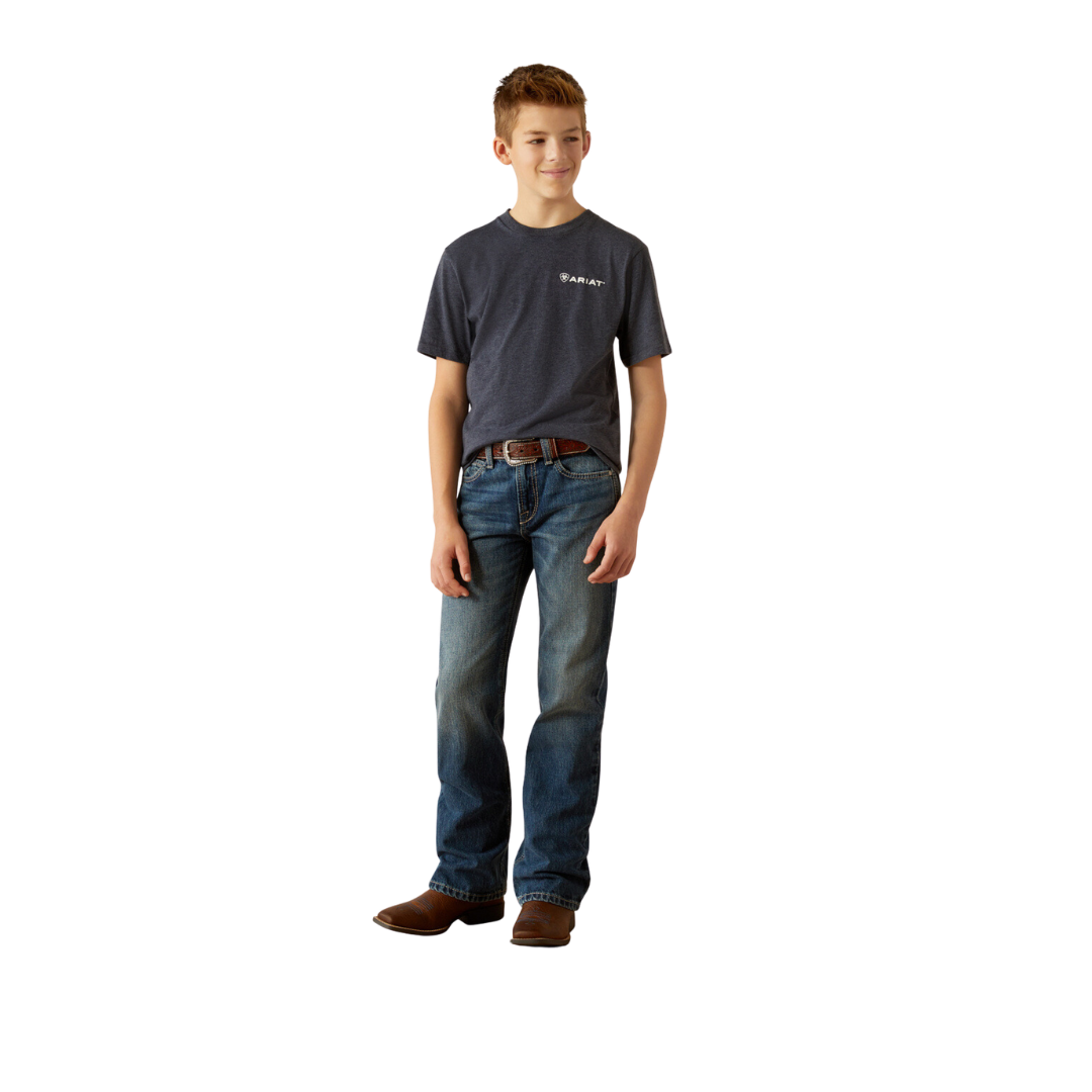 Ariat Youth Boy's Camo Patriot Navy Heather Shirt