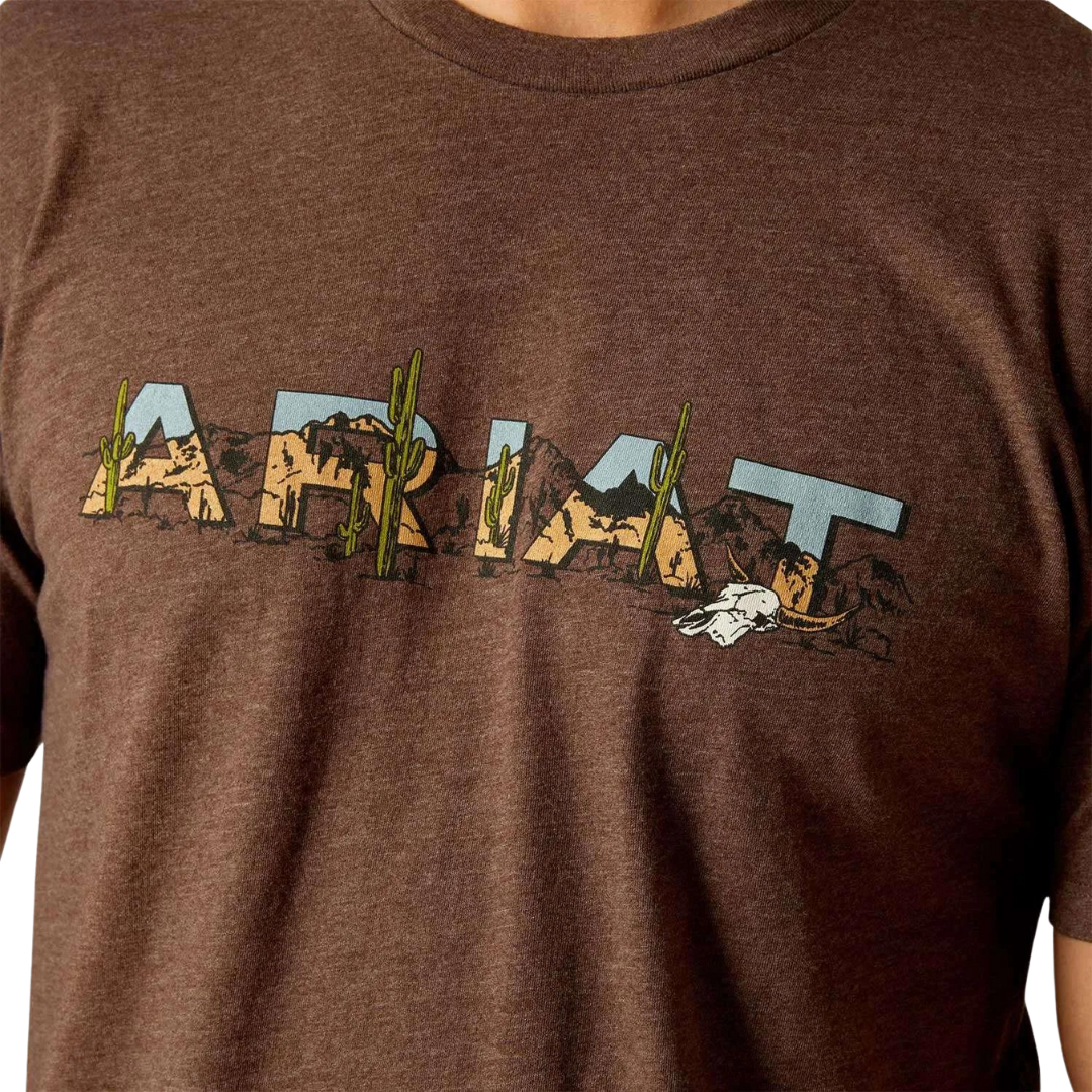 Ariat Men’s Logo Landscape Brown T-Shirt