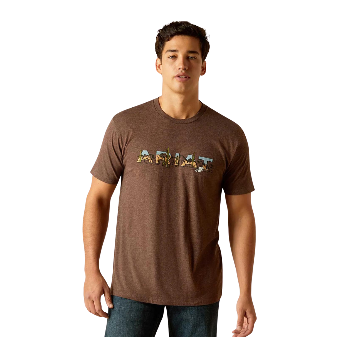 Ariat Men’s Logo Landscape Brown T-Shirt