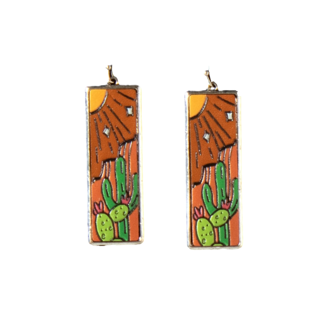 M&F Women's Scenic Dangle Brown Earrings